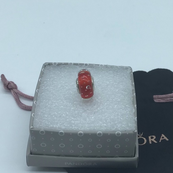 Pandora Red Effervescence Murano Glass Charm M3 - Picture 3 of 5